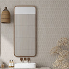 Denali Beige Concrete Look Ceramic Mosaic Tile Bathroom Wall
