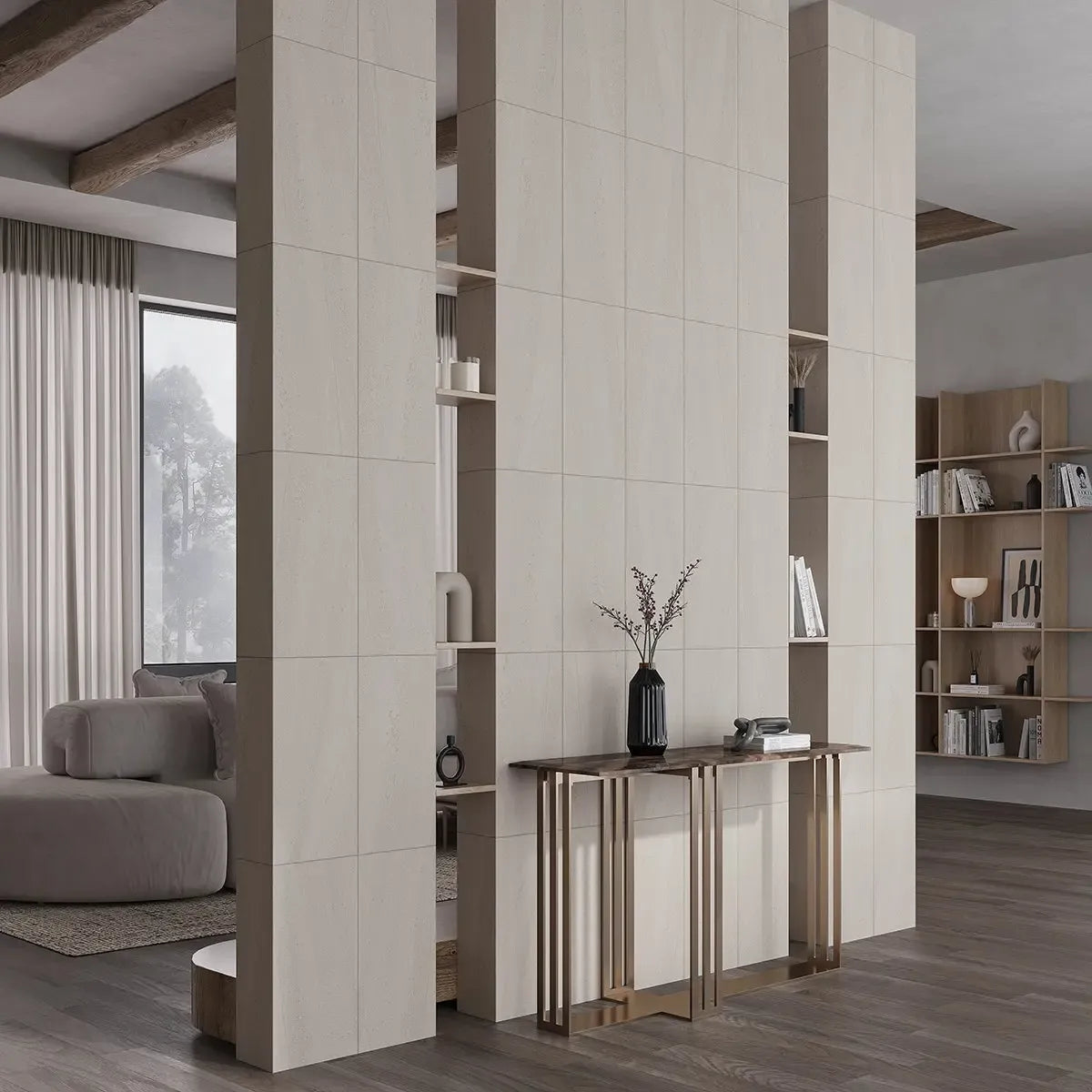 Denali Beige Concrete Look Porcelain Tile 12" x 24" | Tile Club