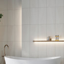 Denali Off-White Concrete Look Porcelain Tile 12" x 24 Bathroom Wall