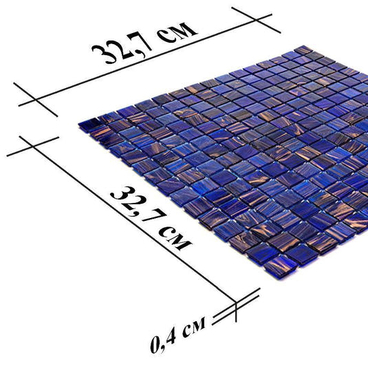 Denim Blue Mixed Squares Glass Tile | Tile Club