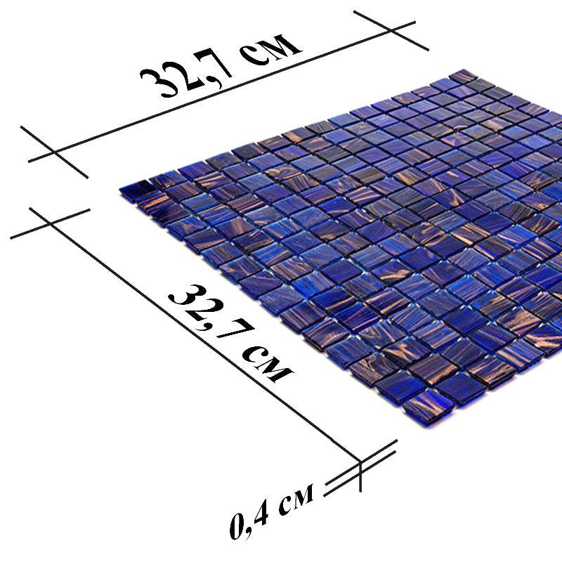 Denim Blue Mixed Squares Glass Tile | Tile Club