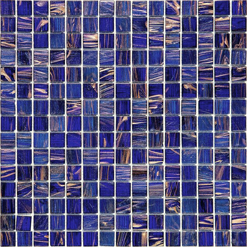 Denim Blue Mixed Squares Glass Tile