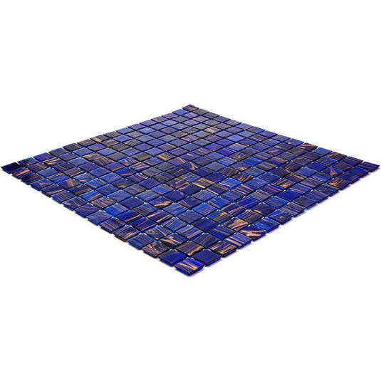 Denim Blue Mixed Squares Glass Tile | Tile Club