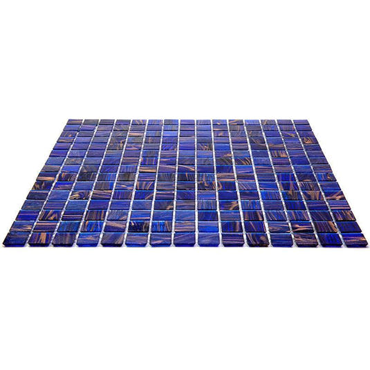 Denim Blue Mixed Squares Glass Tile | Tile Club