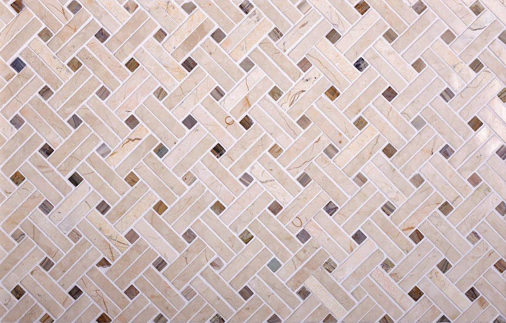 Diagonal Double Weave Marble Tile