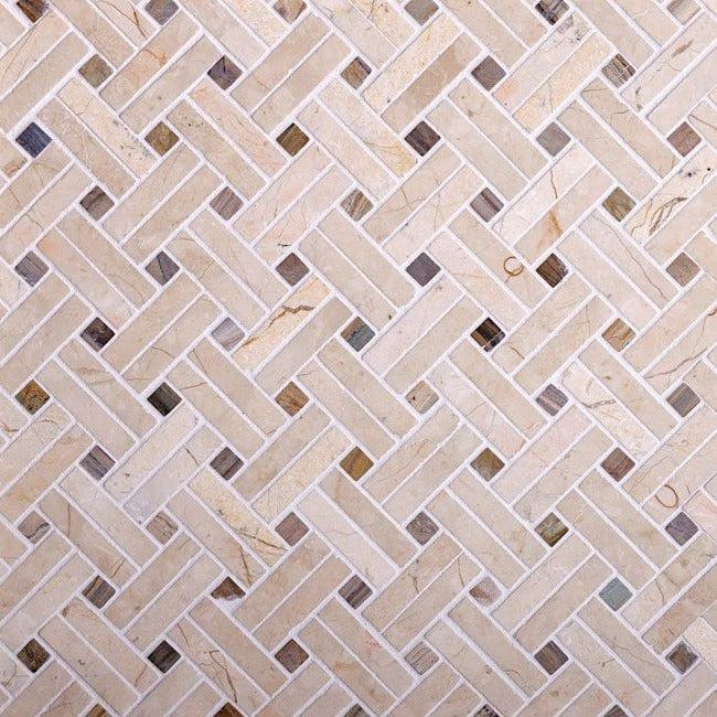 Diagonal Double Weave Marble Tile