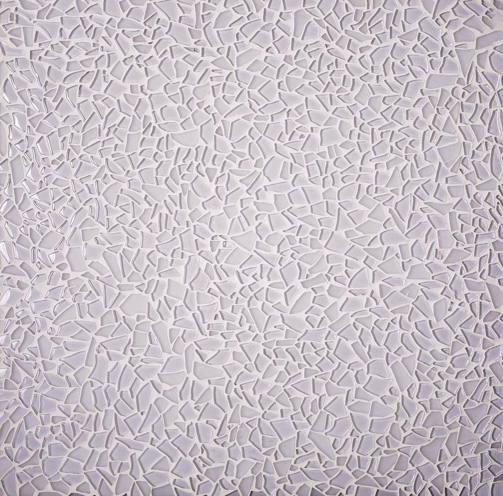 Diamond White Glass Pebble Mosaic Tile