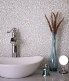 Diamond White Glass Pebble Mosaic Tile Backsplash Inspiration