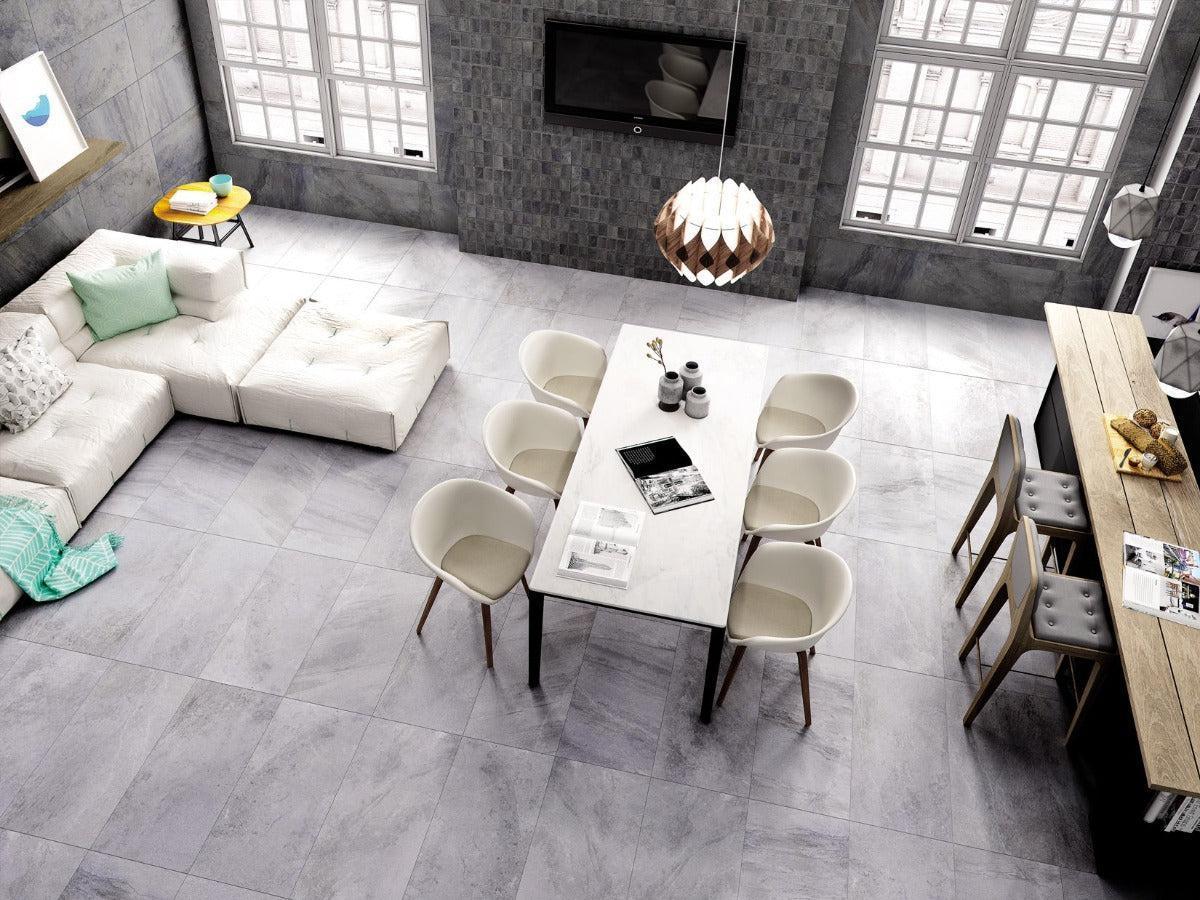 Dover Gris Stone Look Gray Porcelain Tile | Tile Club