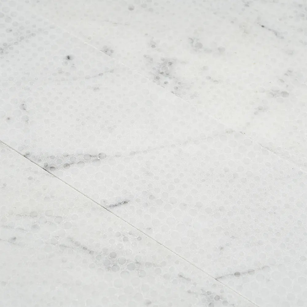 Carrara Dots Etched Subway Marble Tile | Tile Club