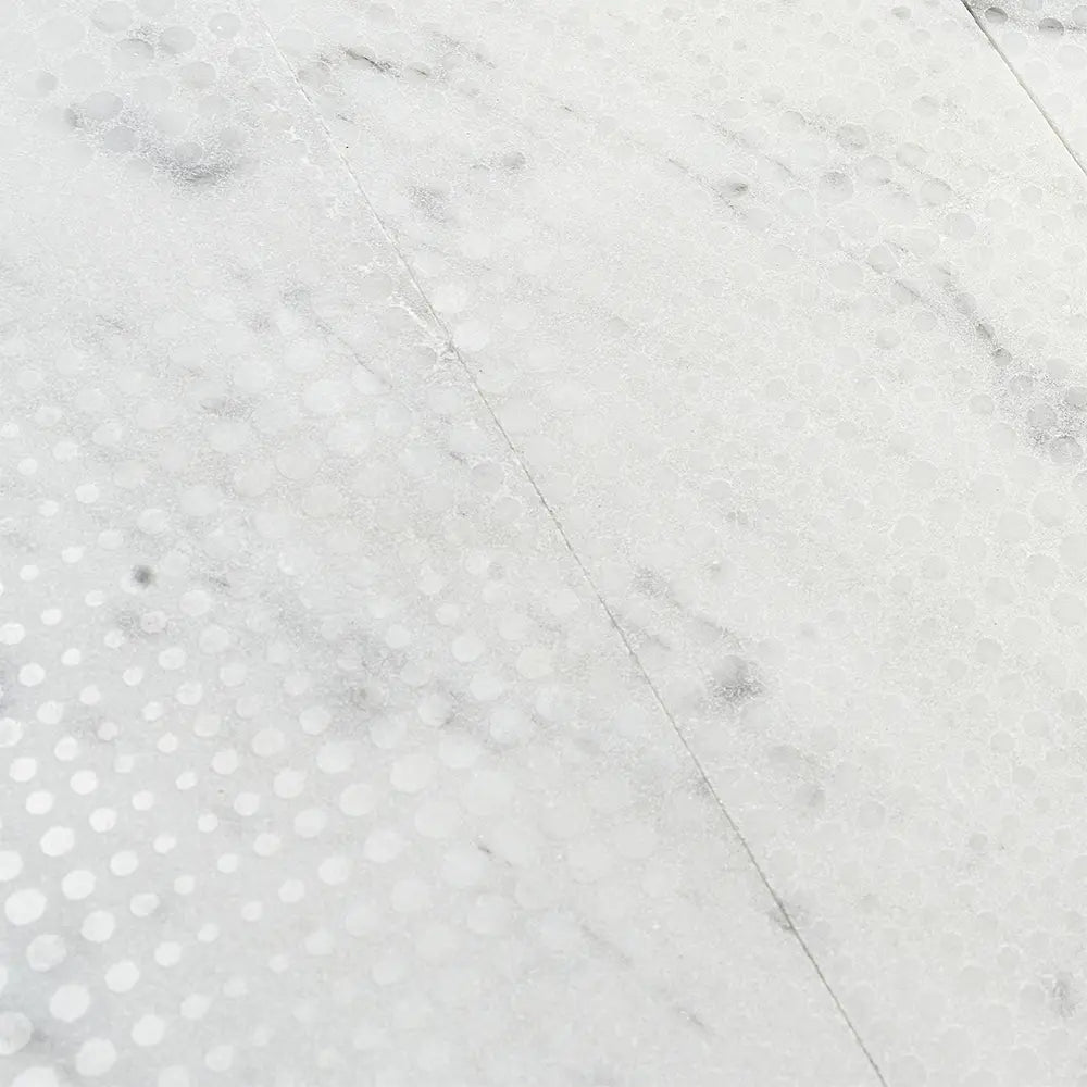 Carrara Dots Etched Subway Marble Tile | Tile Club