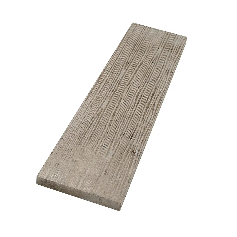Wooden Beige Waves Etched Subway Marble Tile | Tile Club