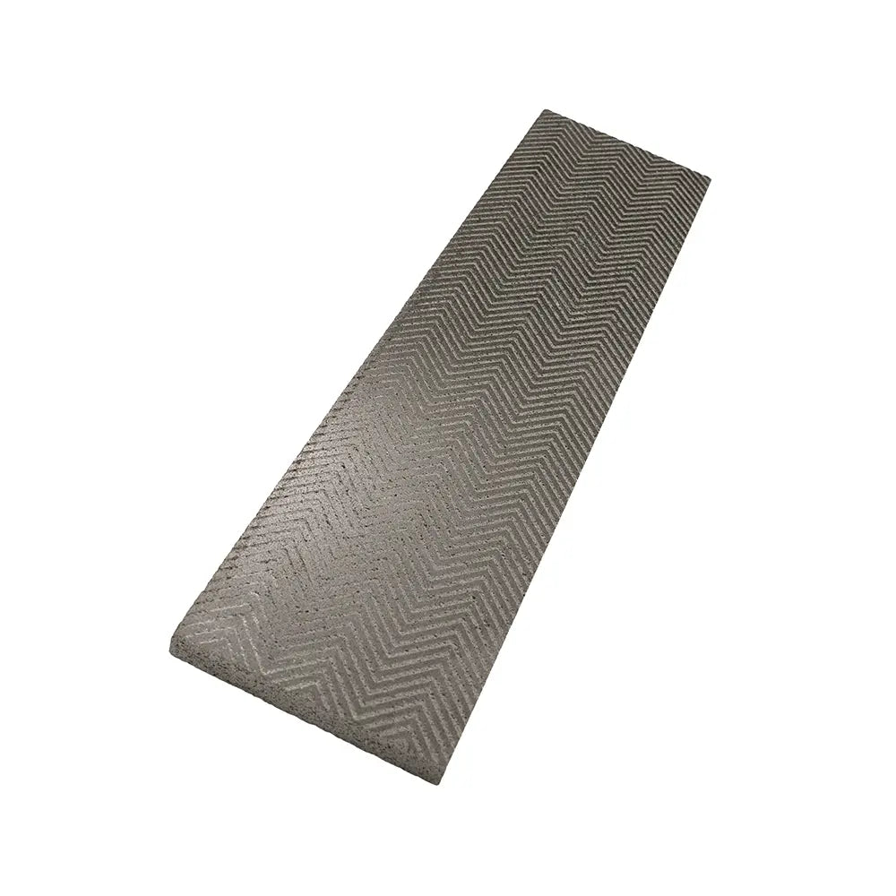 Black Chevron Etched Subway Marble Tile | Tile Club