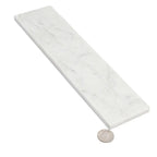 Carrara Chevron Etched Subway Marble Tile | Tile Club