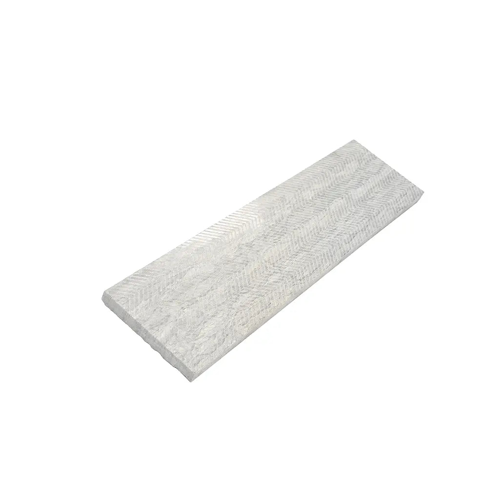 Grey Limestone Chevron Etched Subway Tile | Tile Club