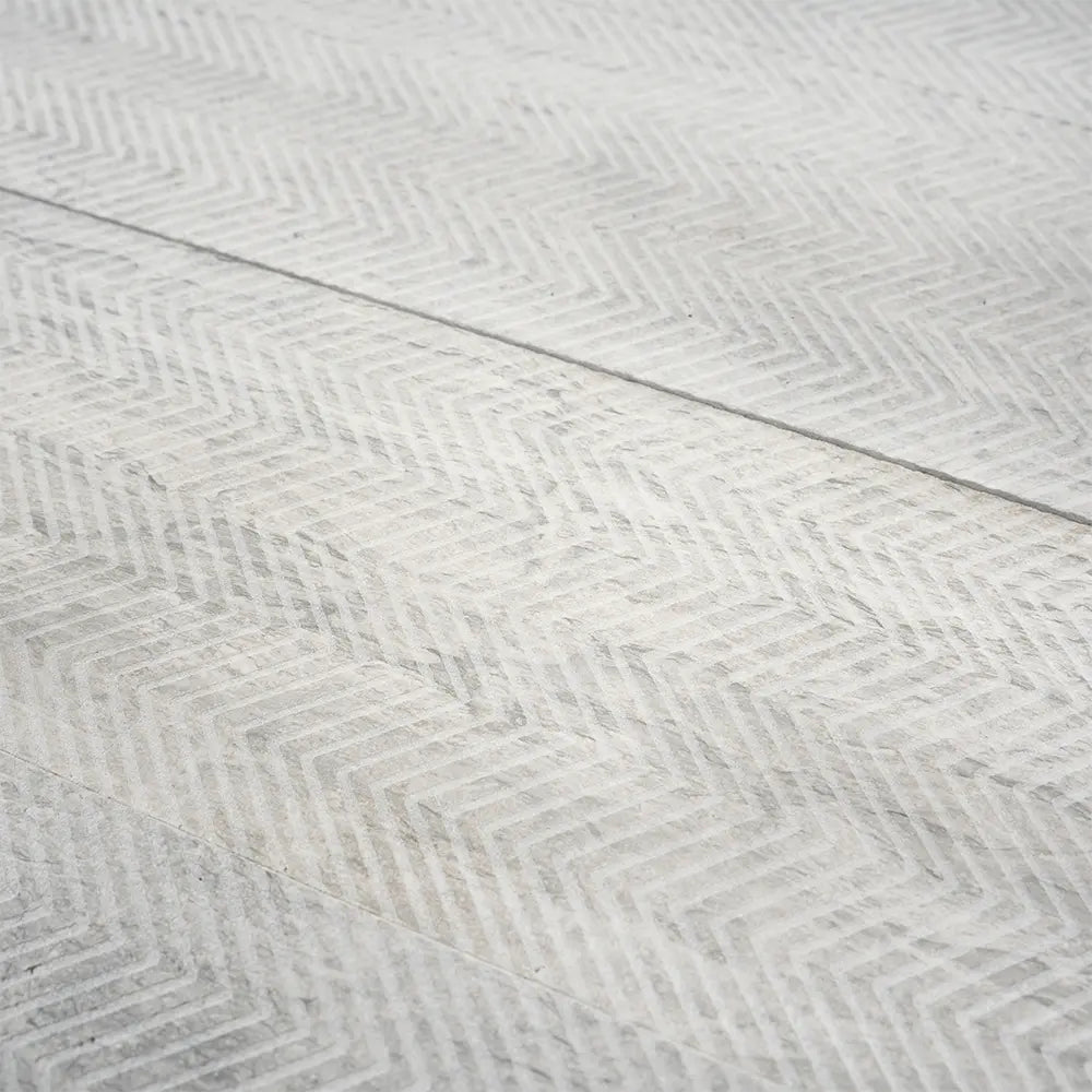 Grey Limestone Chevron Etched Subway Tile | Tile Club