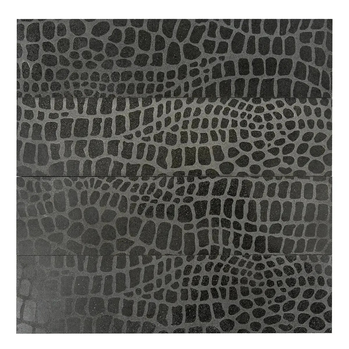 Black Gator Etched Subway Marble Tile | Tile Club