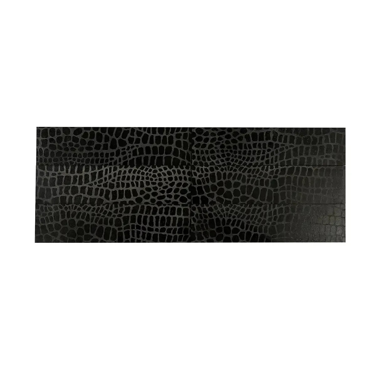 Black Gator Etched Subway Marble Tile | Tile Club