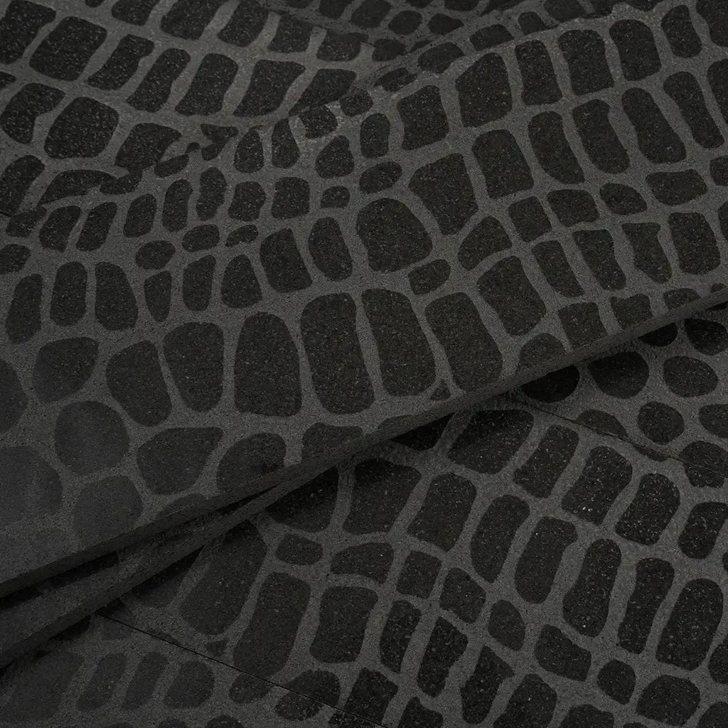 Black Gator Etched Subway Marble Tile | Tile Club