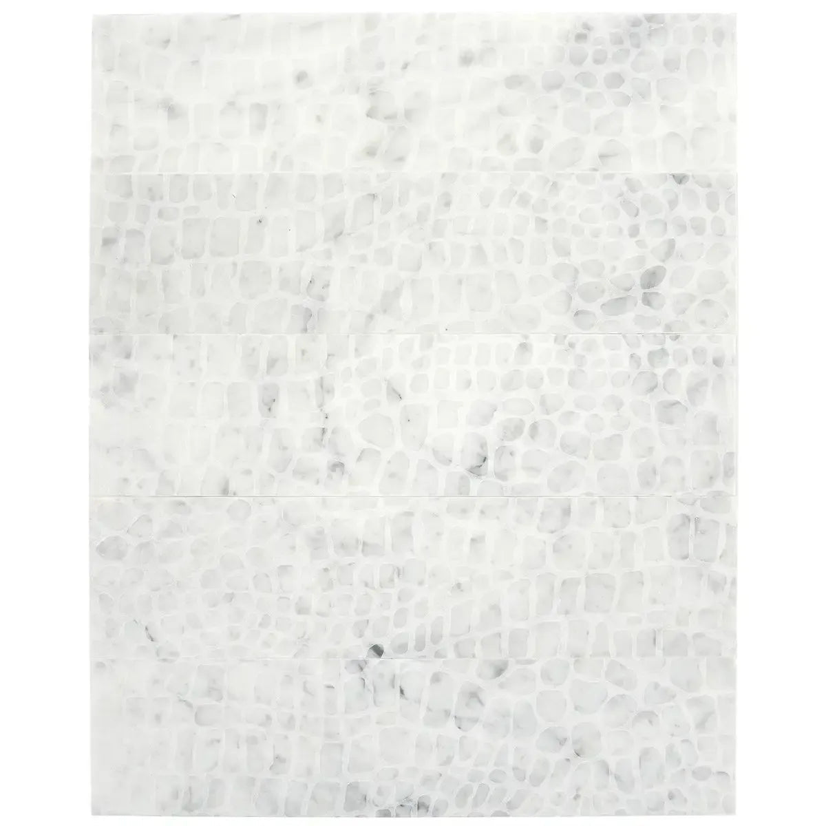 Carrara Gator Etched Subway Marble Tile | Tile Club
