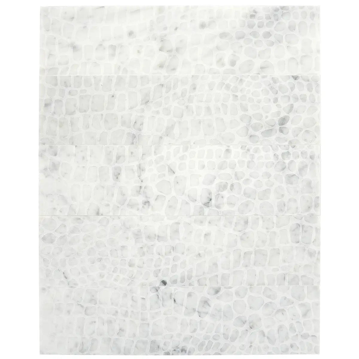 Carrara Gator Etched Subway Marble Tile | Tile Club