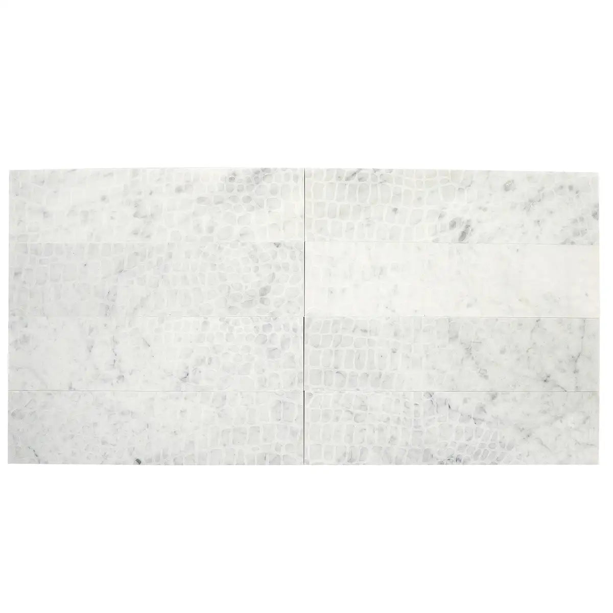 Carrara Gator Etched Subway Marble Tile | Tile Club