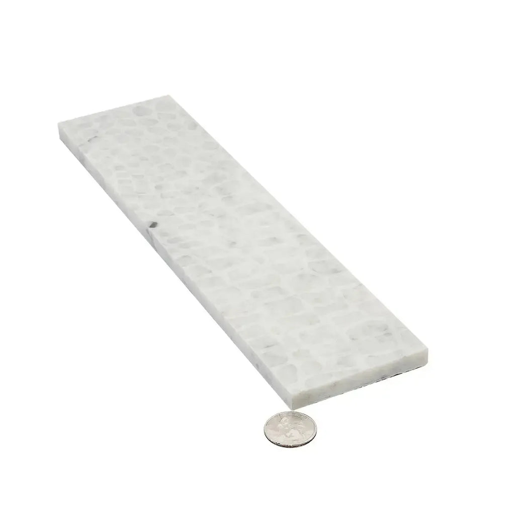 Carrara Gator Etched Subway Marble Tile | Tile Club