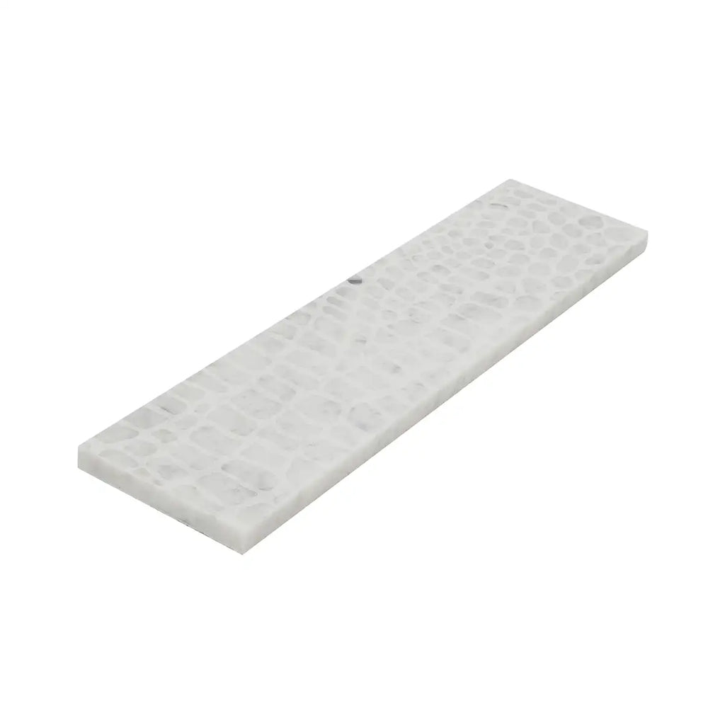 Carrara Gator Etched Subway Marble Tile | Tile Club