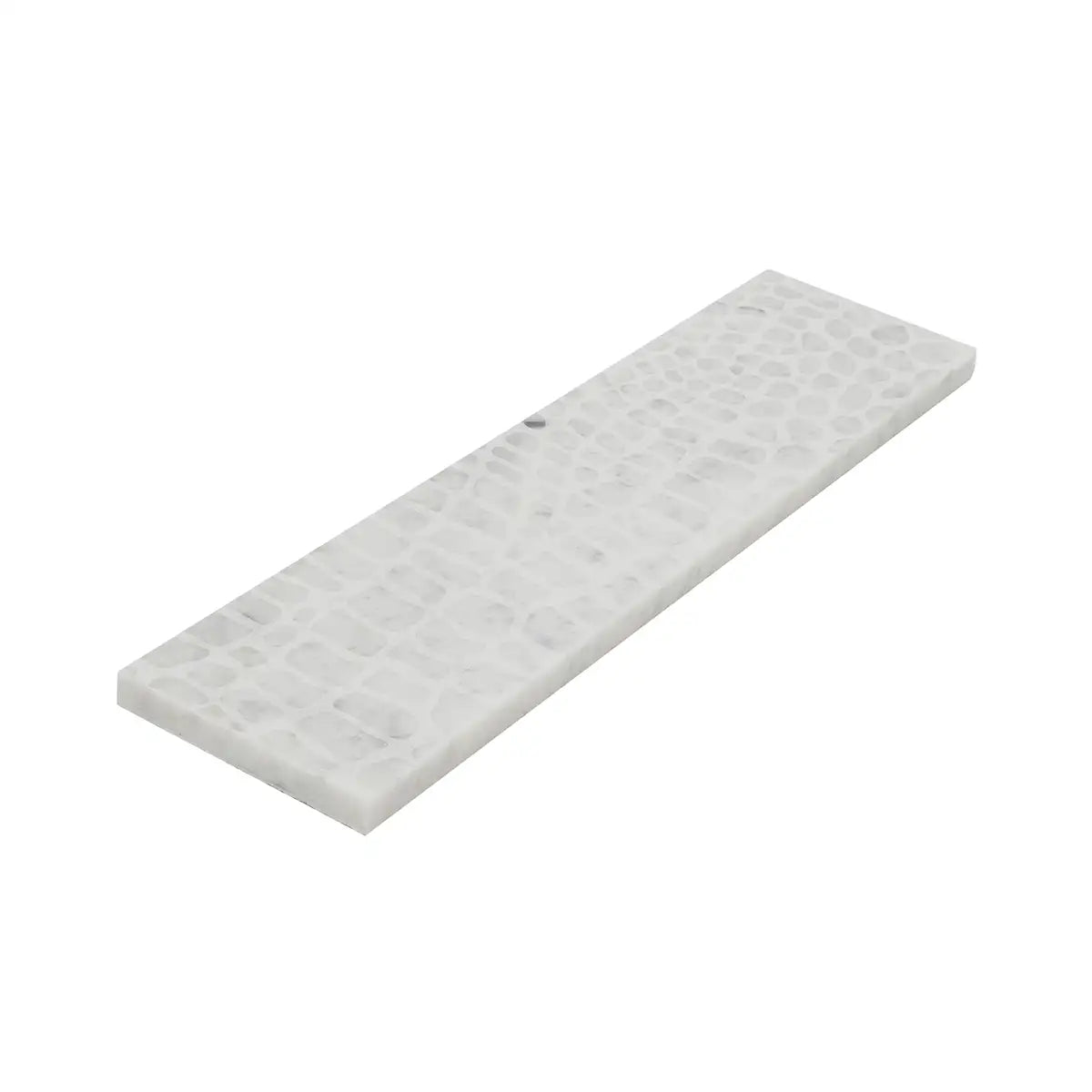 Carrara Gator Etched Subway Marble Tile | Tile Club