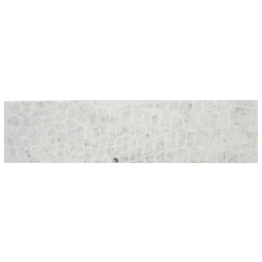 Carrara Gator Etched Subway Marble Tile | Tile Club