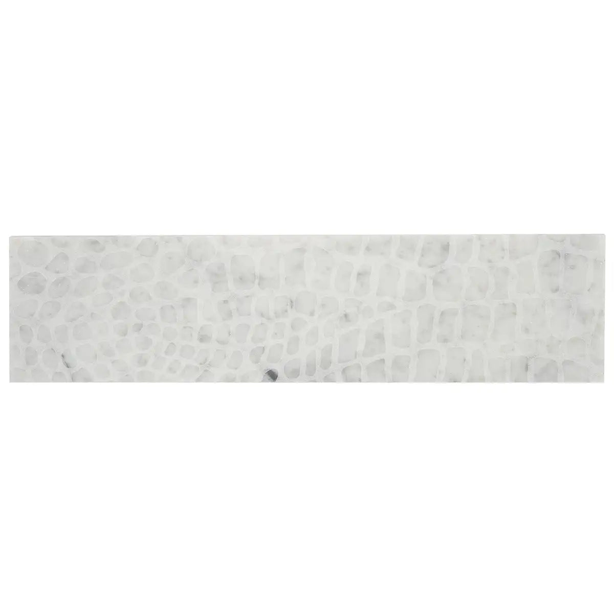 Carrara Gator Etched Subway Marble Tile | Tile Club