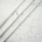 Carrara Gator Etched Subway Marble Tile | Tile Club