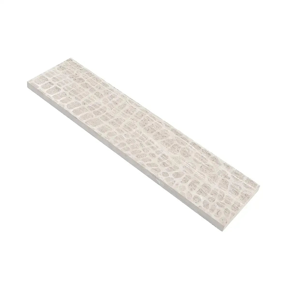 Grey Limestone Gator Etched Subway Tile | Tile Club