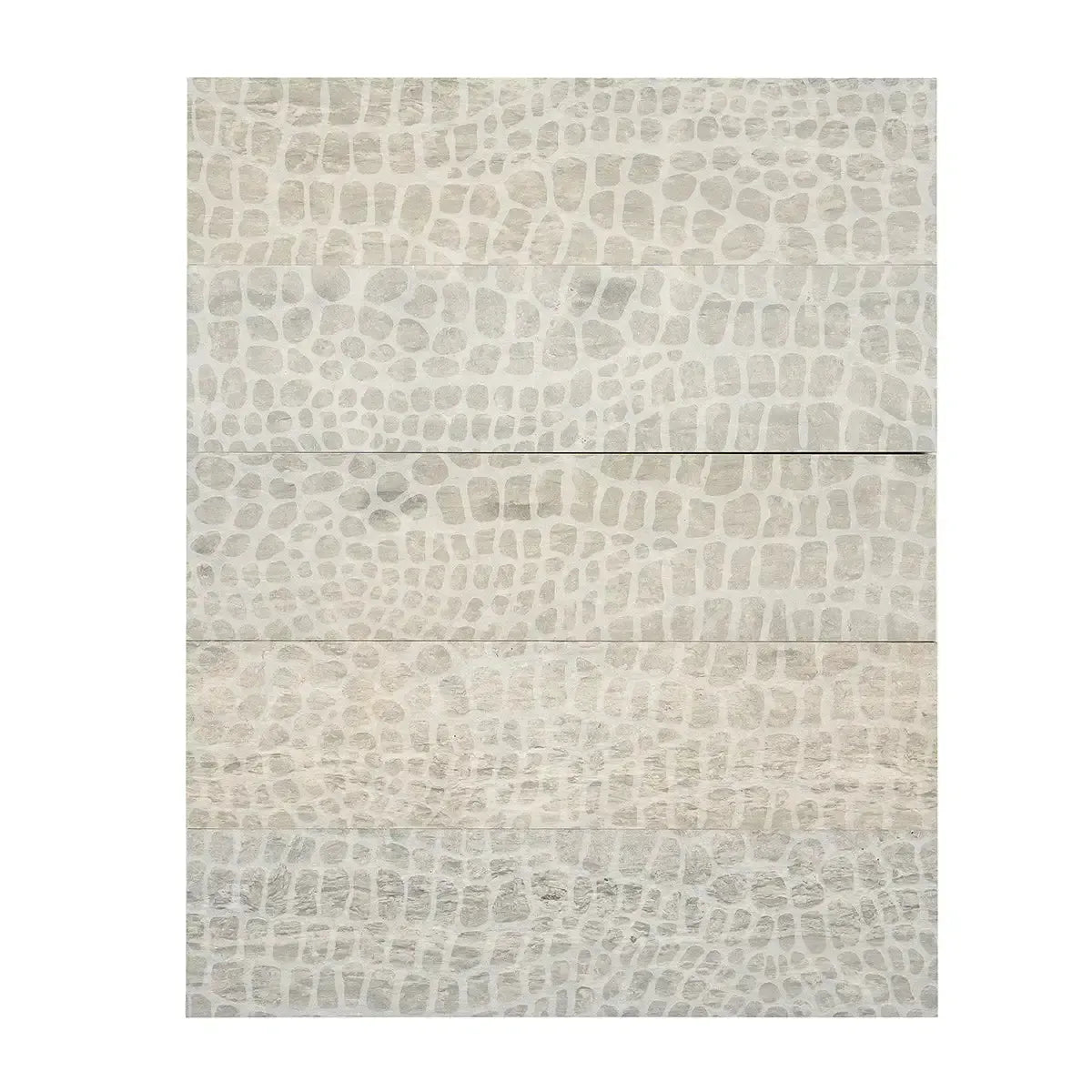 Grey Limestone Gator Etched Subway Tile | Tile Club