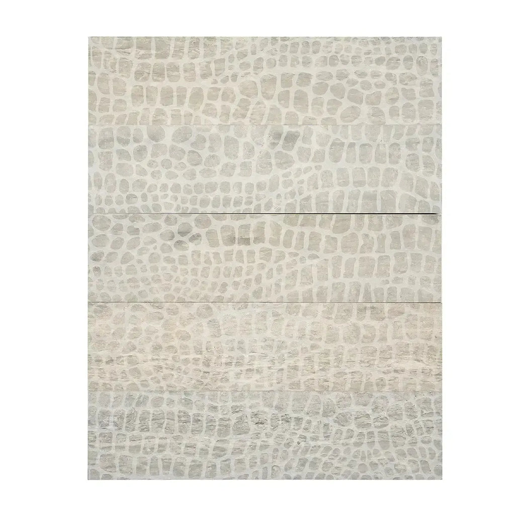 Grey Limestone Gator Etched Subway Tile | Tile Club