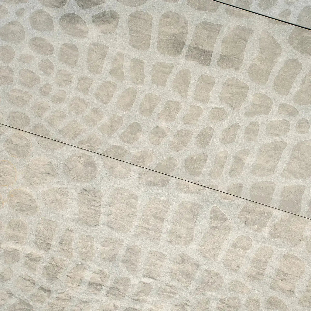 Grey Limestone Gator Etched Subway Tile | Tile Club
