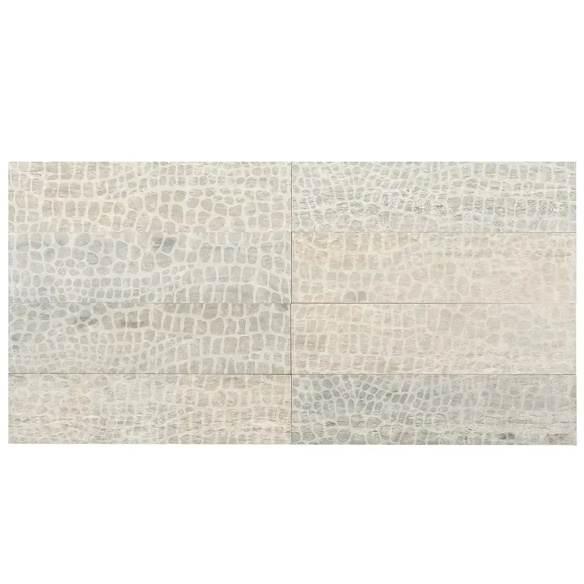 Grey Limestone Gator Etched Subway Tile | Tile Club