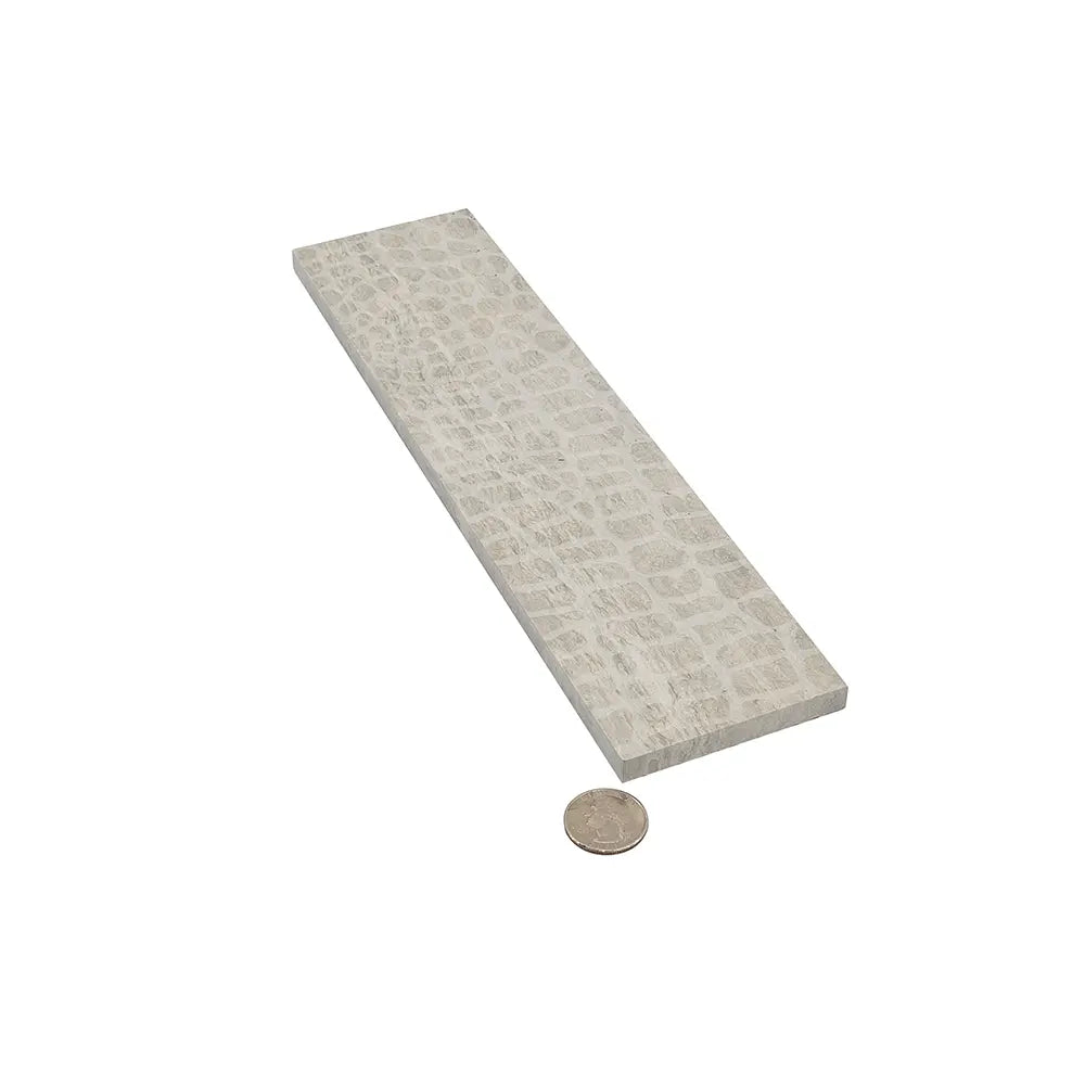 Grey Limestone Gator Etched Subway Tile | Tile Club