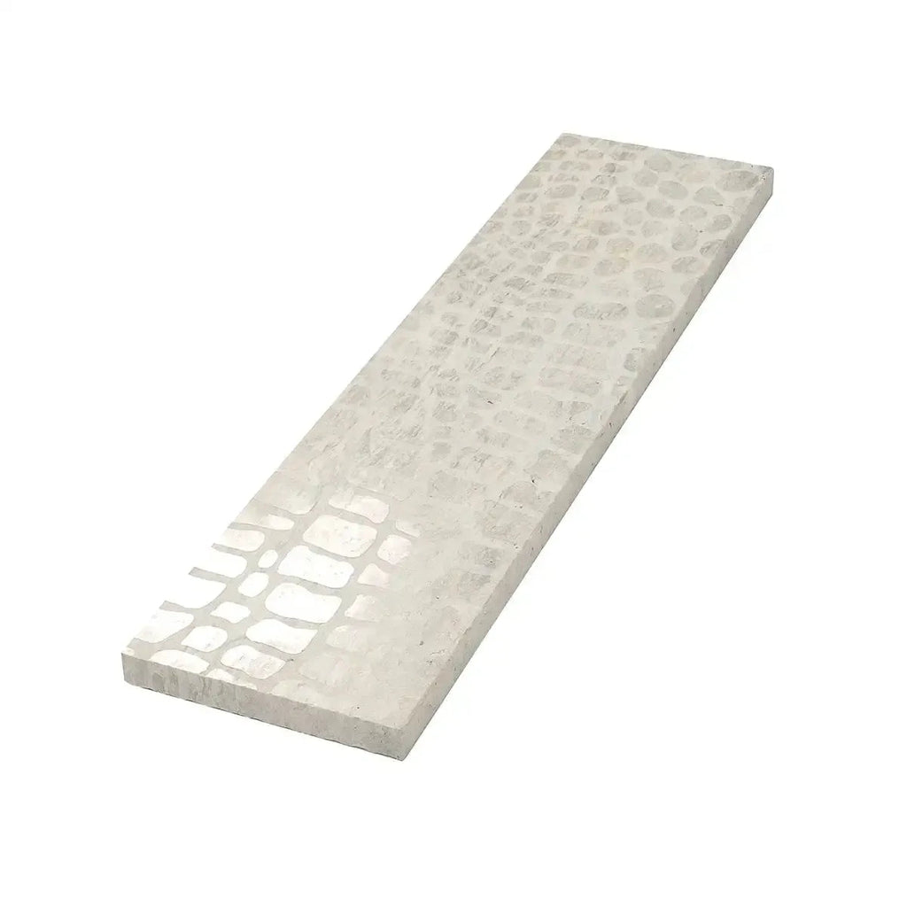 Grey Limestone Gator Etched Subway Tile | Tile Club