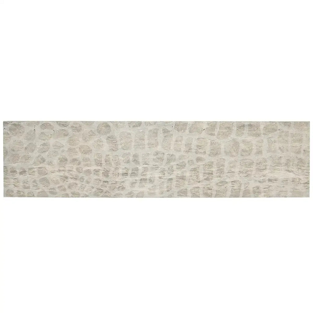 Grey Limestone Gator Etched Subway Tile | Tile Club
