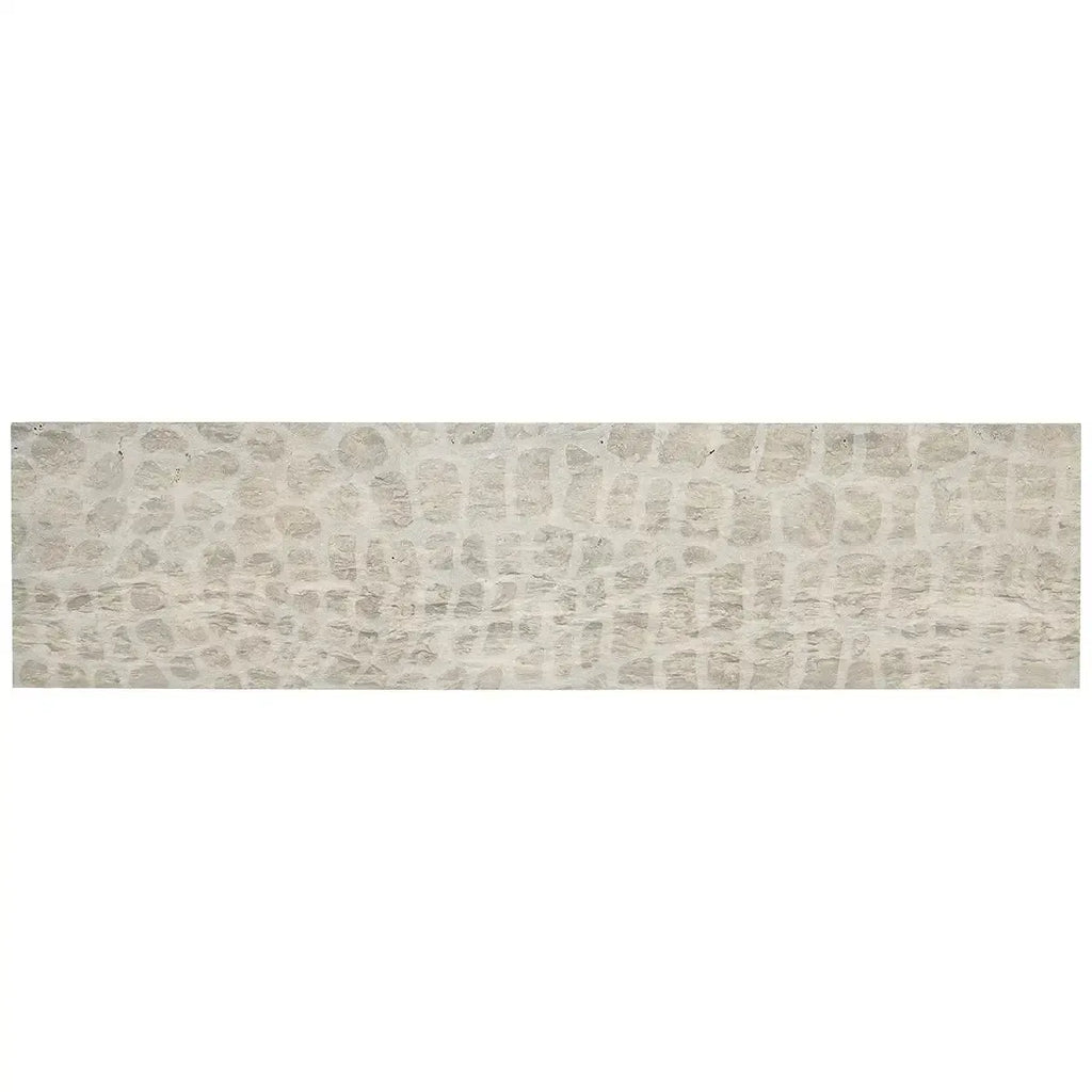 Grey Limestone Gator Etched Subway Tile | Tile Club