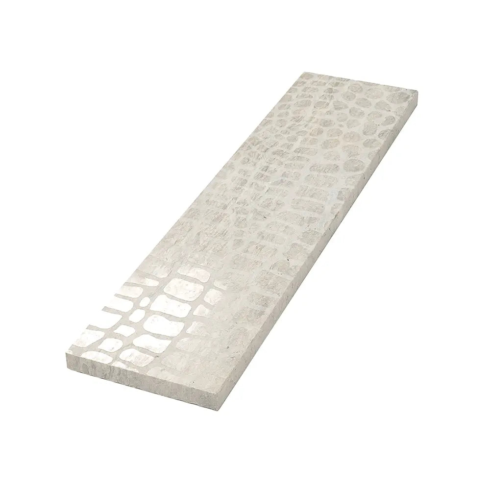 Grey Limestone Gator Etched Subway Tile | Tile Club