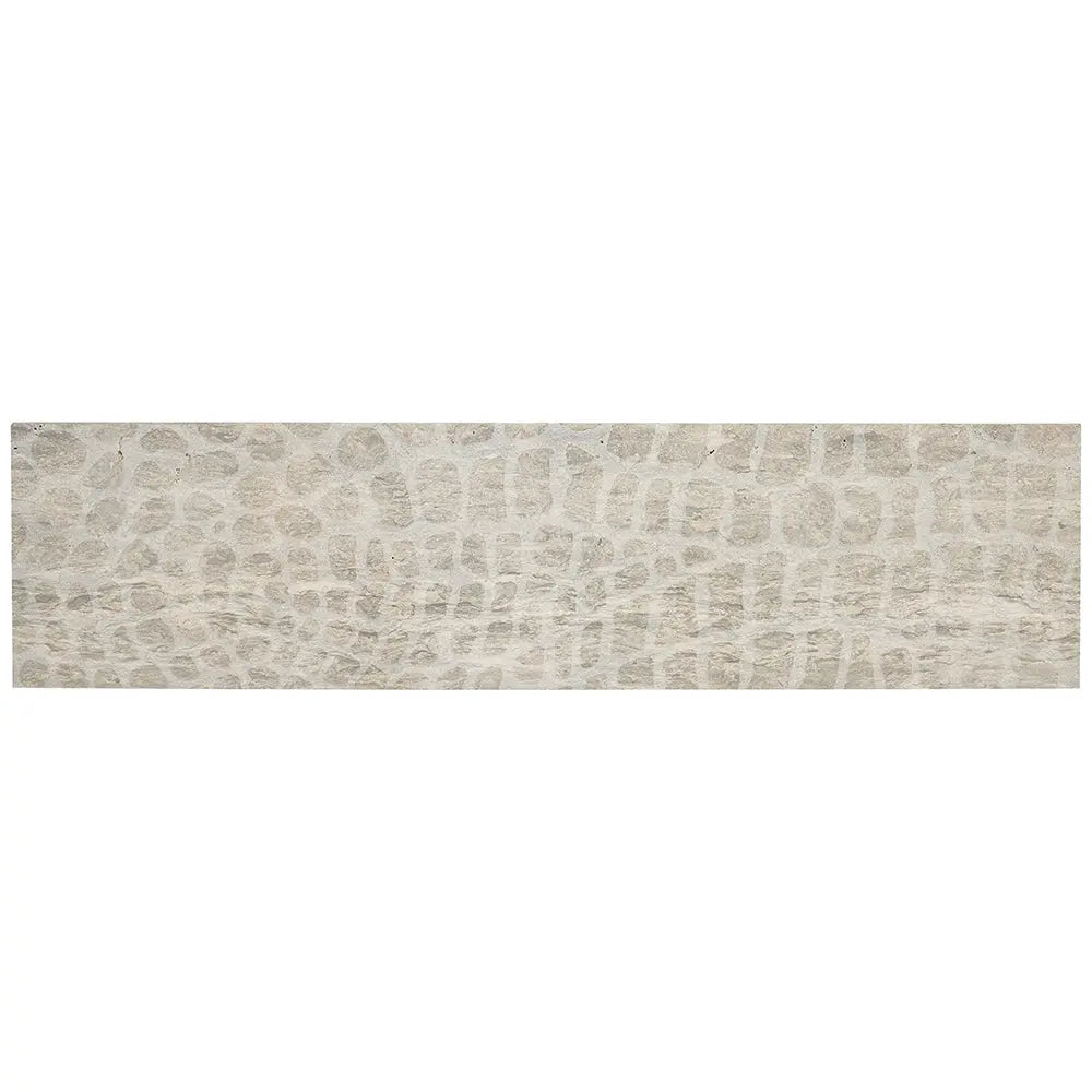 Grey Limestone Gator Etched Subway Tile | Tile Club