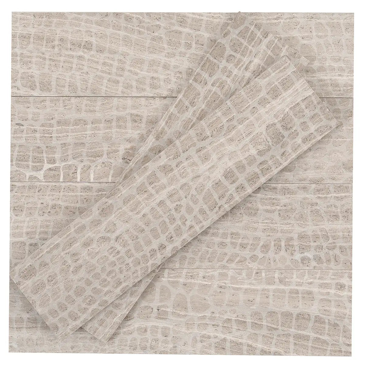 Wooden Beige Gator Etched Subway Marble Tile | Tile Club