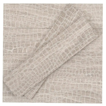 Wooden Beige Gator Etched Subway Marble Tile