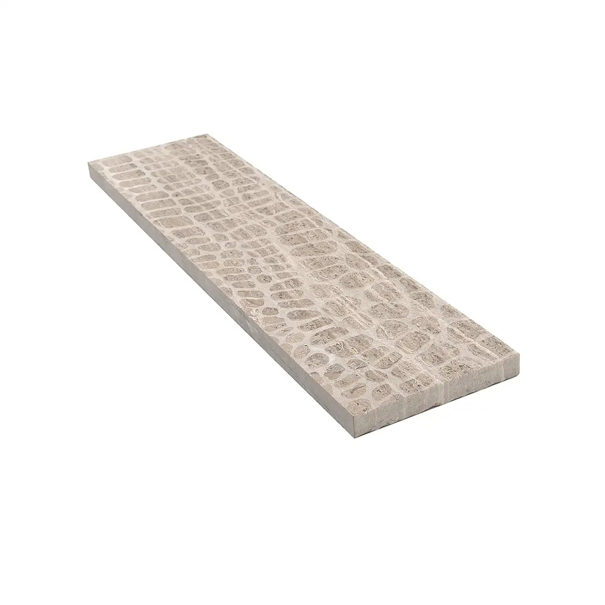 Wooden Beige Gator Etched Subway Marble Tile | Tile Club