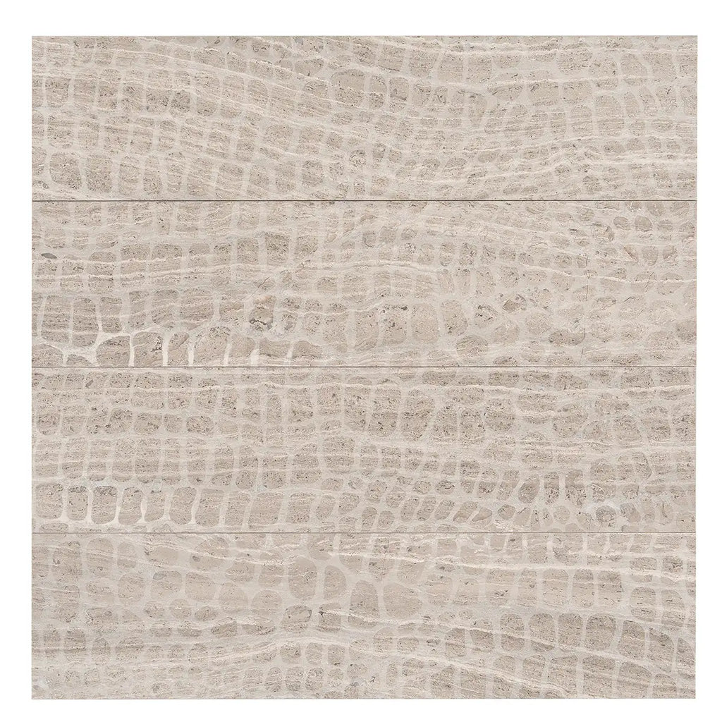 Wooden Beige Gator Etched Subway Marble Tile | Tile Club