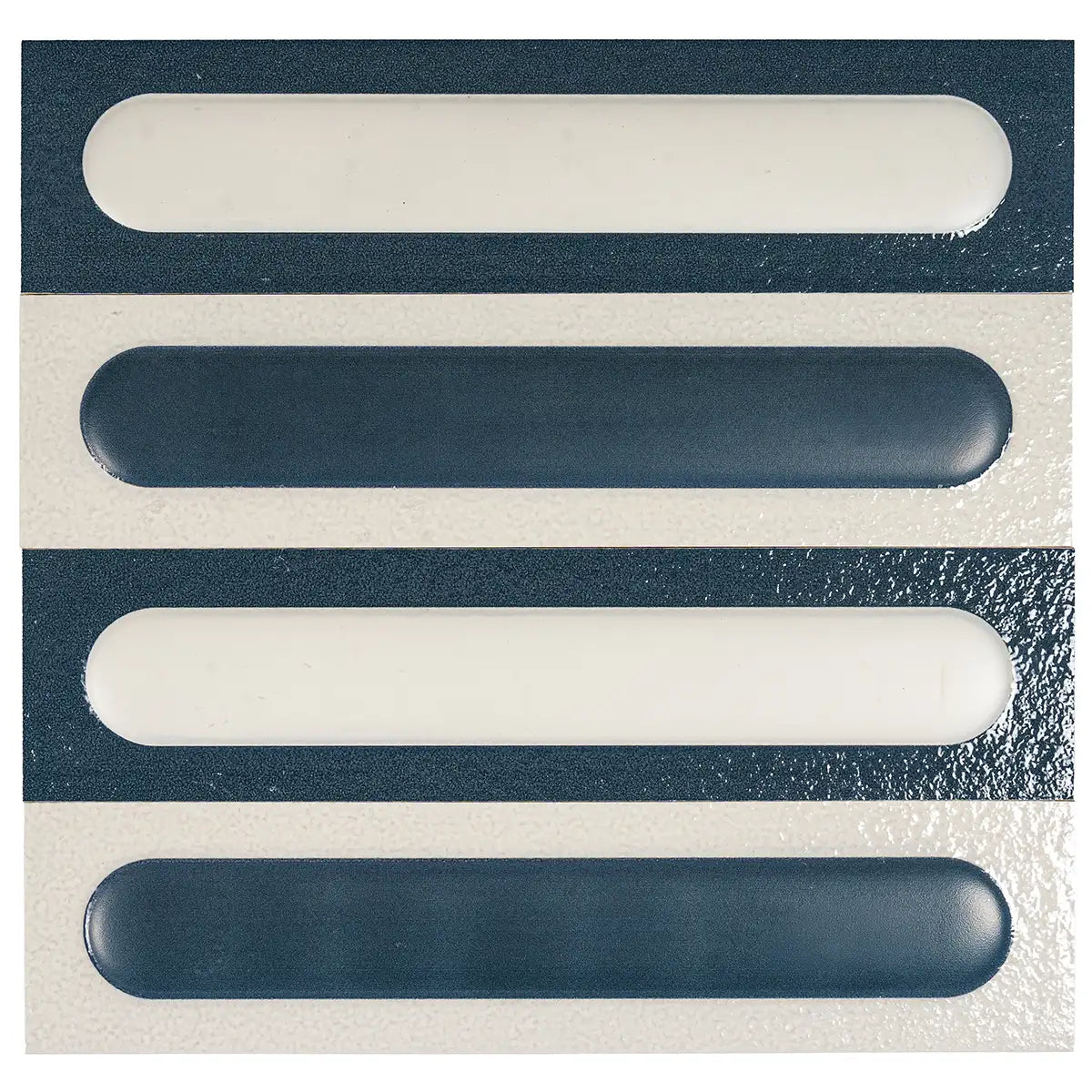 Brio White and Navy Dash 3D Ceramic Subway Tile | Tile Club