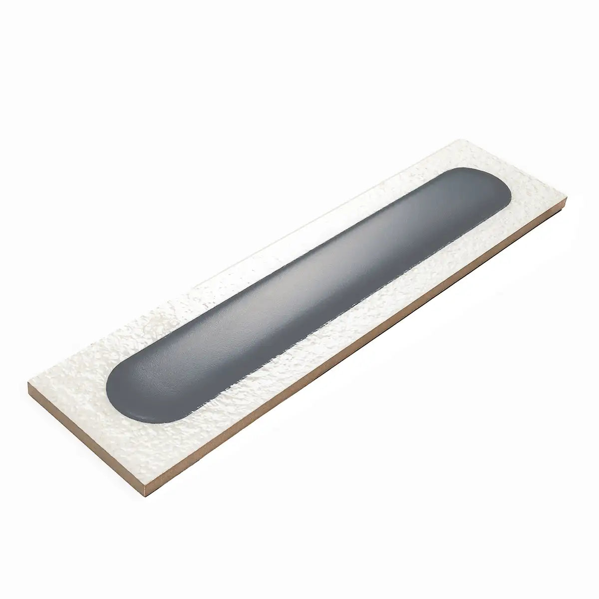 Brio White and Navy Dash 3D Ceramic Subway Tile | Tile Club