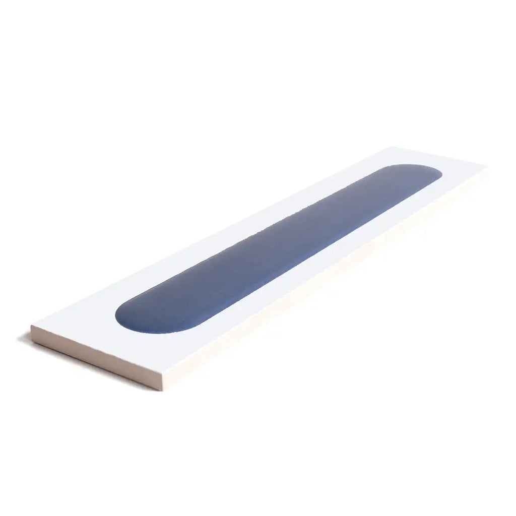 Brio White and Navy Dash 3D Ceramic Subway Tile Sample | Tile Club
